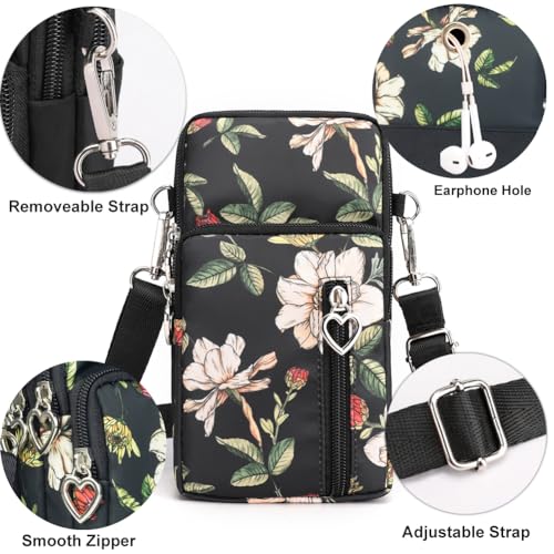 Image of JANKS Small Crossbody Bag for Women - Mini Phone Purses with Crossbody Strap and Wallet - Nylon Arm Bag