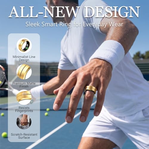Image of Smart Ring for Women Men, All-New Matte Scratch-Resistant Design, Health & Fitness Tracker for Sleep, Stress & Activity Monitoring, Long Battery Life, Waterproof, No App Fee, Silver 10
