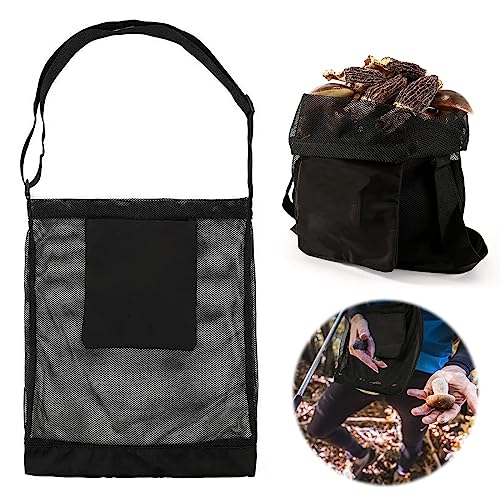 Forhome Pilz Jagdtasche, Futtersack, Netzfuttertasche, Erntetasche, Garten-Obstpflücker-Tasche, Gemüse-Aufbewahrungsbeutel, Pilzkorb, Jagdtasche, Bushcraft-Tasche für Camping, Wandern