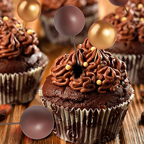 60Pcs Mini Balloon Cake Topper Foam Ball Cupcake Topper Balls Shaped Cake Picks Faux Pearl Balls Diy Cake Insert Topper Birthday Cake Cupcake Decoration For Anniversary Graduation Party Baby Shower Wedding #TOP6