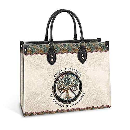 64HYDRO Hippie Tree Be Alright Women Handbag Shoulder Bag - Travel Work Leather Bag - DNGB1610009Z