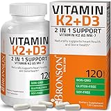 Vitamin K2 (MK7) with D3 Supplement Bone and Heart Health Non-GMO Formula 5000 IU Vitamin D3 & 90 mcg Vitamin K2 MK-7 Easy to Swallow Vitamin D & K Complex, 120 Capsules
