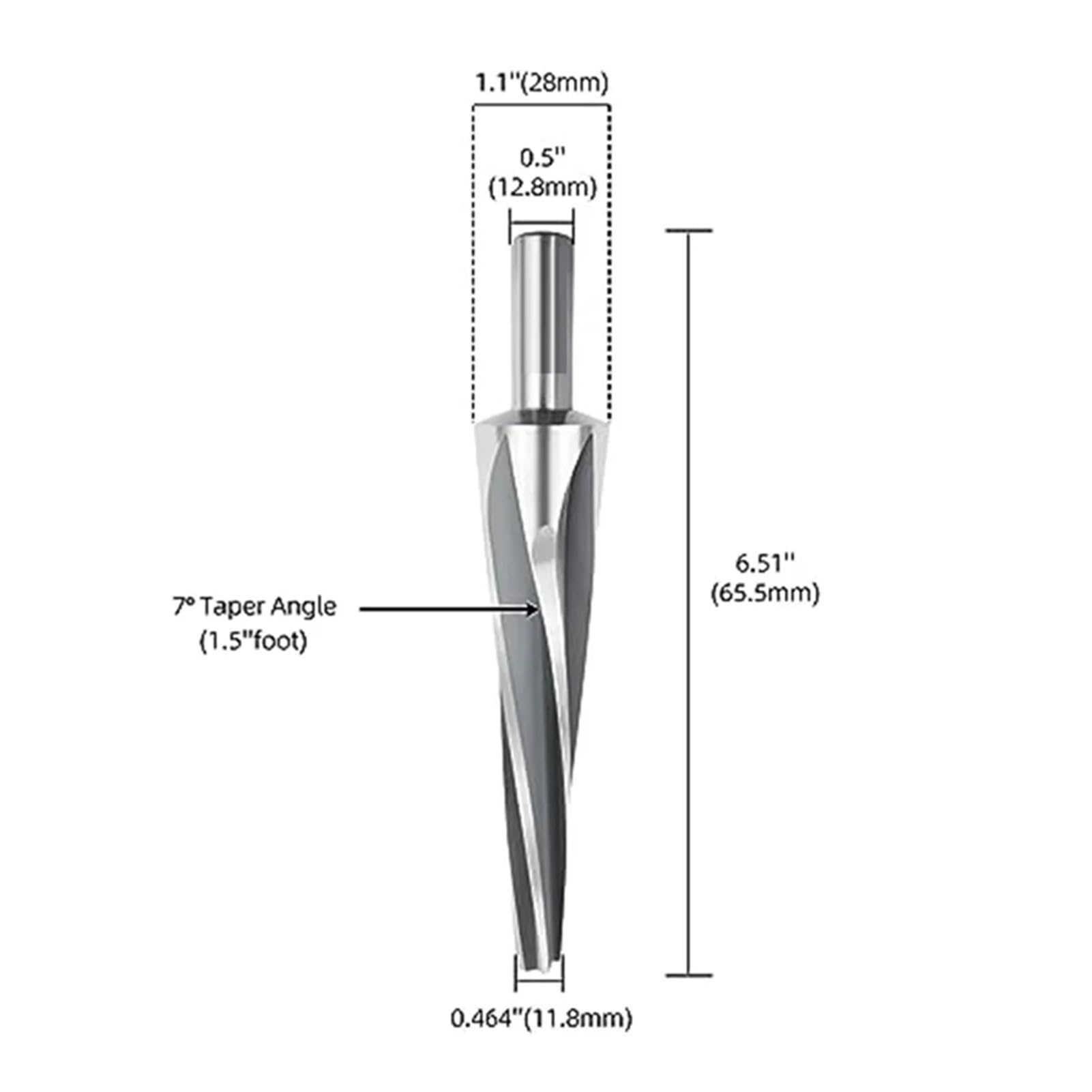 Alesatore conico for giunto sferico A11E-7 gradi, alesatore for da 1-1/2 pollici for piede, punta alesatrice, utensile universale