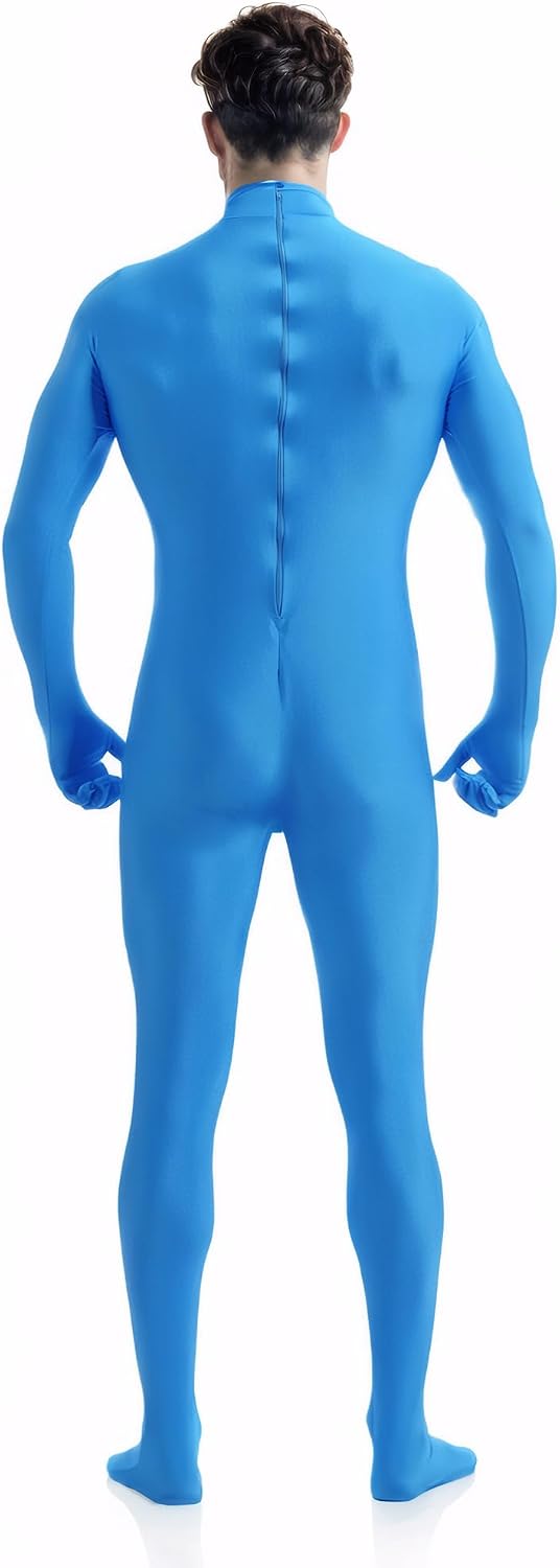 ATHX Men's and Women's Bodysuit Costume Back Zipper Spandex Headless Halloween Cosplay Unitard Stretchy Zentai Skin Suit