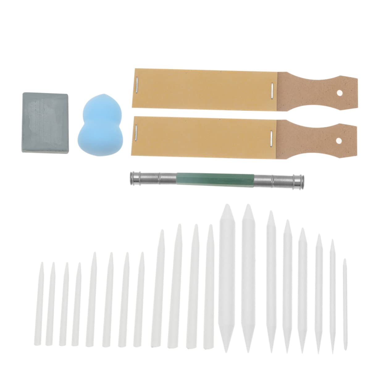 Veemoon Complete Sketch Tool Set 25pcs Art Drawing Stumps Eraser Extender Sandpaper Pads for Pencil Blending