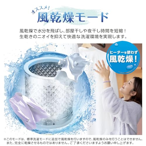 undefined 【多機能・コンパクト設計】 SKK 洗濯機 6.5kg 1人暮らし 2人暮らし コンパクト 小型 縦型 タイマー機能付き 予約機能 ほぐし機能搭載 おいそぎ スピードコース すすぎ スリム 時間短縮モード 風乾燥 強力洗浄 【日本企業】 の商品画像 4