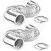 iPower GLDUCT8CX2 2-pack 6 Inch 8 Feet Non-Insulated Flex Air Aluminum Ducting Dryer Vent Hose for HVAC Ventilation, 4 Clamps included, white