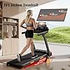 LONTEK Treadmills for Home with 15% Incline & Led Screen, 7-Layer Shock-Absorbing Foldable Treadmill with Handle Bar Up to 400lbs Capacity, 3.0HP Quiet Walking Pad Treadmill 0.6-7.5MPH
