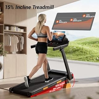 LONTEK Treadmills for Home with 15% Incline & Led Screen, 7-Layer Shock-Absorbing Foldable Treadmill with Handle Bar Up to 400lbs Capacity, 3.0HP Quiet Walking Pad Treadmill 0.6-7.5MPH