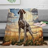 KKOLASXZE 3D Drucken Blanket Deutscher Kurzhaarzeiger Sofadecke Microfaser Bequem Und Atmungsaktiv Superweiche Decke Weiche Decke Für Bett Sofa Schlafzimmer Büro 50x60inch(127x152cm)