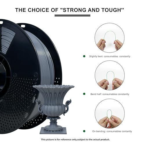 Image of iBOSS 3D Printer Filament PLA Plus, PLA+ Filament 1.75mm+ /- 0.02mm, Neatly Wound PLA+ Printer Filament Toughness Enhanced, 1kg Spool (2.2lbs), Fit Most FDM Printer, Carbon Gray