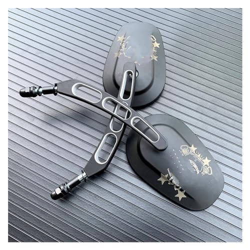 Espejos retrovisores negros para moto Harley Davidson Dyna Sportster y Softail 4