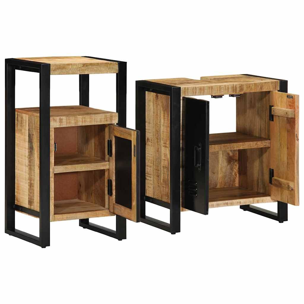 Badezimmermöbel-Set, 2-teilig, Braun und Schwarz