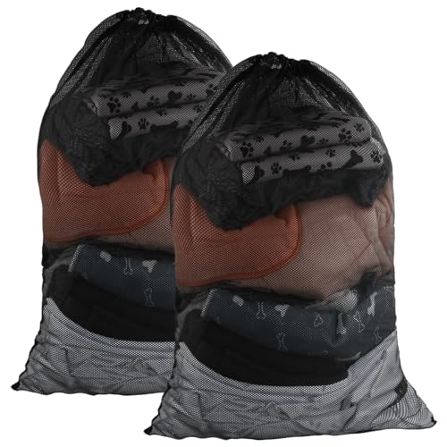 Anseom 2 Pezzi Sacchetto Lavatrice Biancheria, Sacchetti Lavatrice Borse per Bucato con Coulisse, Retina per Lavatrice Rete Salvabucato a Maglia per Piumini Pantaloni Cappotti Camicie