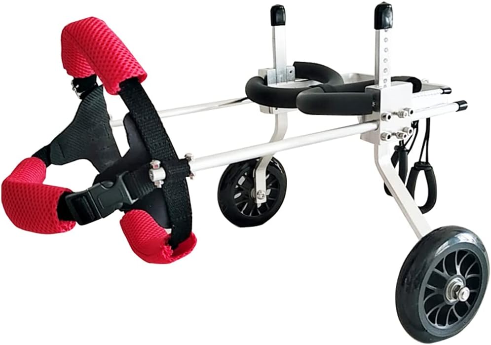 Pet Wheelchair for Cats & Dogs - 2-Wheel Rear Walk Cart for Weak or Paralyzed Hind Legs - Adjustable Pet Scooter for Mobility Support & Recovery