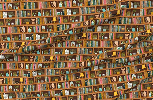 Spoonflower Library Books Minky Fabric by the Yard