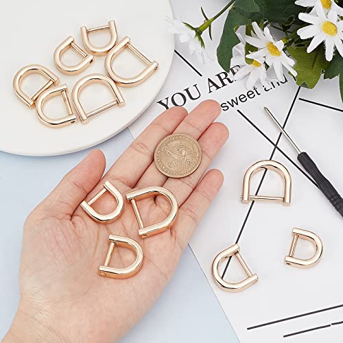 Image of GORGECRAFT 1 Box 3 Sizes 12PCS Black D-Rings Horseshoe Shape D Ring U Shape Screw