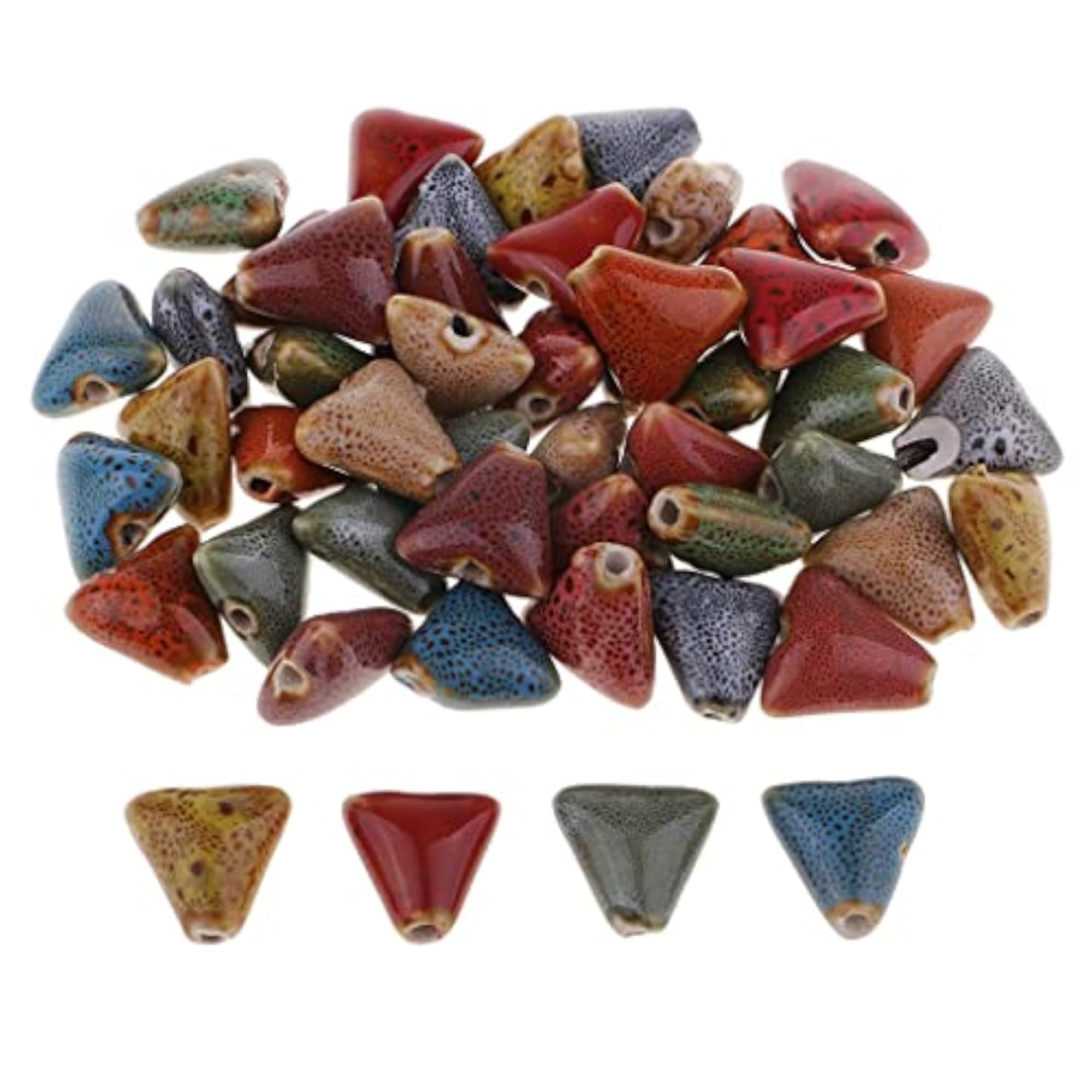 Flower Glaze Ceramic Beads for DIY Bracelet Making, 4x50 Pieces