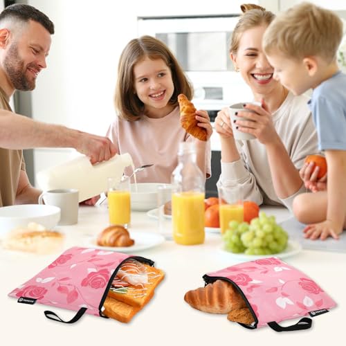 Bolsas reutilizables para snacks pack de 3 con diseño floral miniatura 7