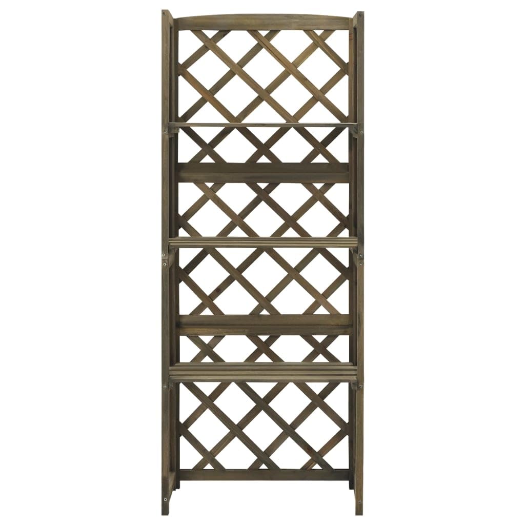 Celosía con estantes gris 55x30x140 cm madera maciza de abeto