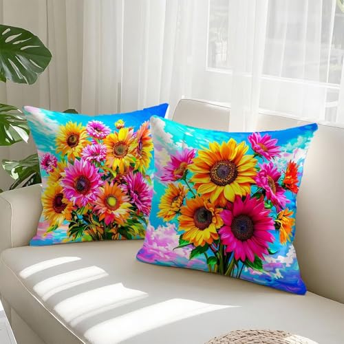 Housses de Coussin avec Fermeture éclair Invisible Fleur Velours Imperméable - 3