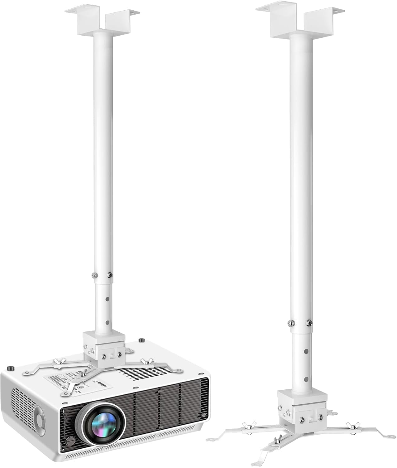 Photo 1 of 2-Be-Best Upgraded Projector Ceiling Mount 31-59” / 78-150CM Strong Extending Drop Ceiling Projector Mount Adjustable Long Projectors Mounts for Home Office Factory White