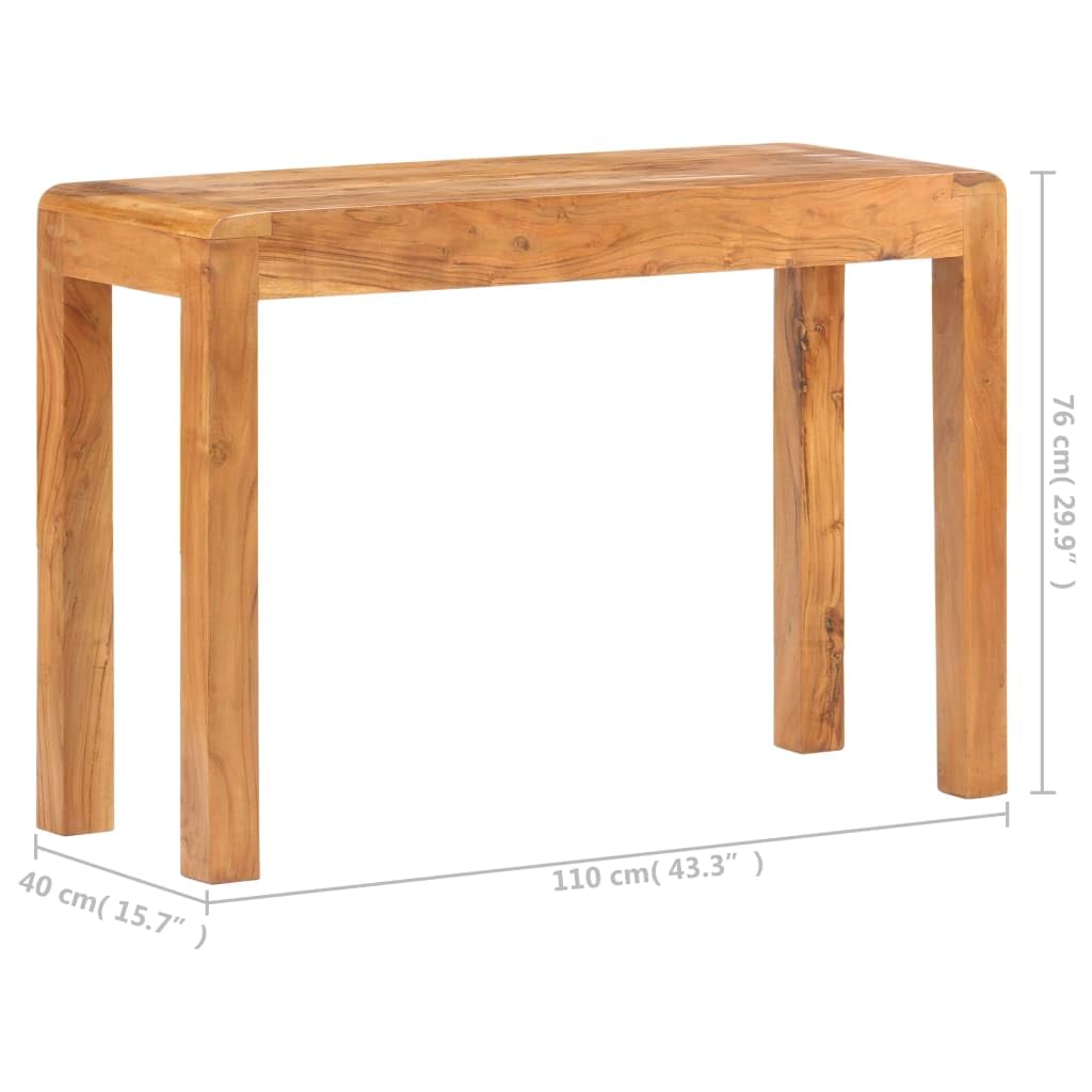 Tavolo consolle 110 x 40 x 76 cm in legno di acacia massiccio | Finitura Miele, Rustico, Grano unico, Robusto, Per Soggiorno O Introduzione