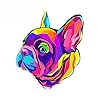 2 Stks Auto Sticker Creatieve Kleurrijke Hond Auto Sticker Pvc Body Window Accessoires Auto Decal Motorfiets Decoratie 18 Cm x 15.5 Auto Stickers: