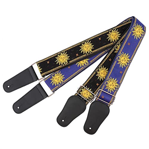 ZTTTD Sangle De Guitare en Tissu Double Tissé Motif Fleur De Soleil Se Termine en Cuir Véritable avec pour Basse De… - Les Beatles, Paul McCartney, John Lennon, RIngo Starr, George Harrison ZTTTD Sangle De Guitare en Tissu Double Tissé Motif Fleur De Soleil Se Termine en Cuir Véritable avec pour Basse De… – Image 6