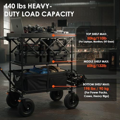 Image of TARION Foldable Professional Video Production Camera Cart Titanrig Cart Pro