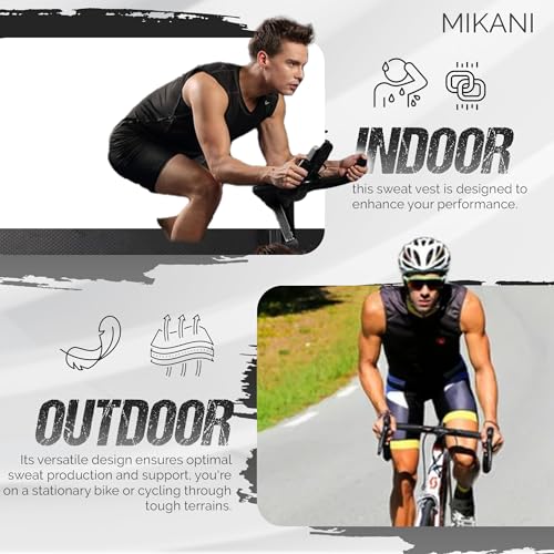 Mikani Colete de ciclismo masculino refrescante, 2 pacotes de resfriamento reutilizáveis, preto, Pre
