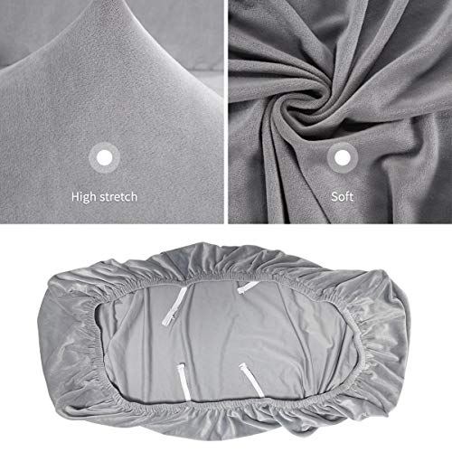 Bench Covers | Washable Bench Slipcovers Rectangle For Dining Room With Bottom Elastic | Stretch Furniture Protector Cover For Living Room, Kitchen, Bedroom, Piano (Light Gray) #TOP3