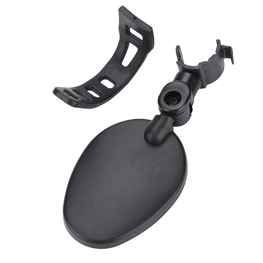 Qiilu Clip On Mirrors Back View Mirror Black Abs Silicone Glass Handlebar Review Rear Back View 360 Rotation Mirror for Mountain Road Bikes