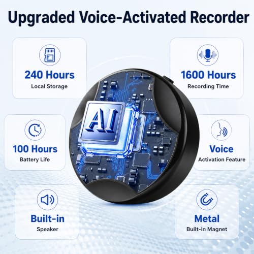 Magnetic Voice Recorder,Mini Voice Activated Recorder,1600H Recording Time - Image 2