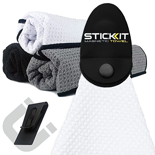 STICKIT Magnetic Sports Towel for Gym & Yoga, Quick-Dry Absorbent