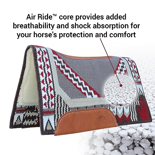 Image of Professional's Choice Good Medicine Comfort-Fit SMX Air Ride Pad: Hand to Horse | New Zealand Wool with Leather Reinforced Spine and Wither