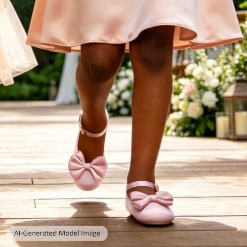 Image of Felix & Flora Toddler Flower Girl Dress Shoes - Baby Girl Ballet Mary Jane Flats for Party School Wedding