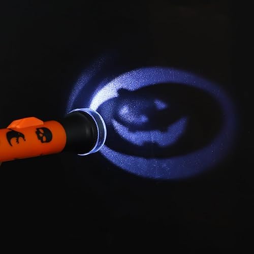 Miniatura 5 de 3 lámparas de proyector de linterna de Halloween con patrones de calabaza y fantasma, antorcha de metal para iluminación, accesorio aterrador
