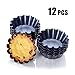 Cozynest 12PCS Egg Tart Molds, Mini Tart Pans, Muffin Cake Mold, Steel Mini Pie Pans Muffin Baking Cups Cupcake Cake Cookie Lined Mold Tin Baking Tool (3 inch)