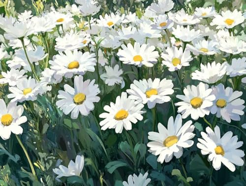 Pintar por numeros adultos pradera margarita J0-718 con acrilicos 90x120cm