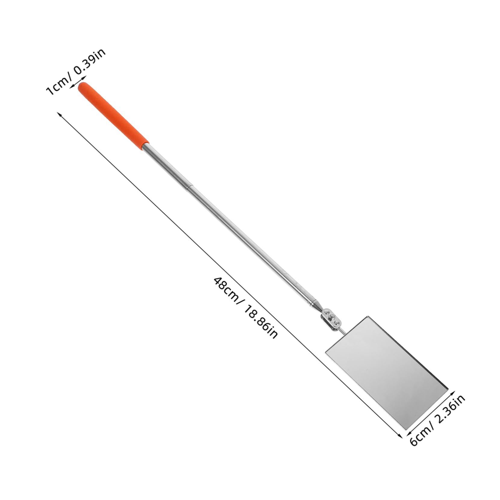 PRETYZOOM Telescoping Inspection Mirror Rectangle Observation Mirror for Car Machinery and Safety Inspections