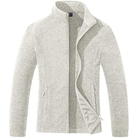 TACVASEN Casual Jacket Women Lightweight Work Jacket Outerwear Thermal Polar Fleece Jacket Outdoor Hiking Camping Jacket Pockets Beige Cover