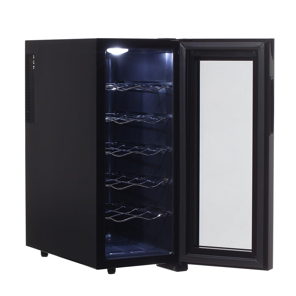 Cavevinum Vinoteca Pequeña para Vinos Tintos Acero Inoxidable Negro 35.5x50x48 cm 1.0