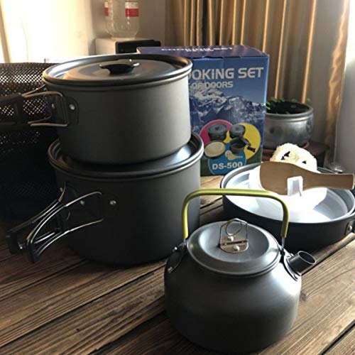 image for Bisgear Camping Cookware Mess Kit Family Set, Backpacking Cooking Bow