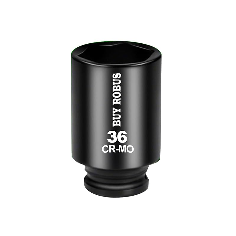 Soquete de Impacto Profundo 36 mm BUYROBUS com Encaixe de 12,7 mm (1/2 pol.), 6 Pontas em Aço CR-MO