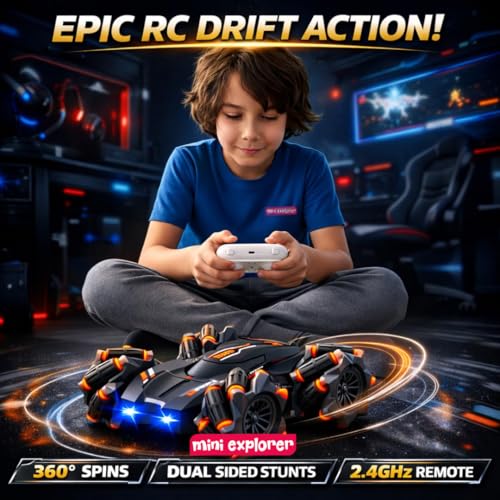Image of MiniExplorer Remote Control Car Toy | 4x4 RC Drifting Car for Kids & Adult | Remote Control Toy, High Speed Racing RC Car, 360 Rotation, Double Sided Driving, For Boys 7-14 Years