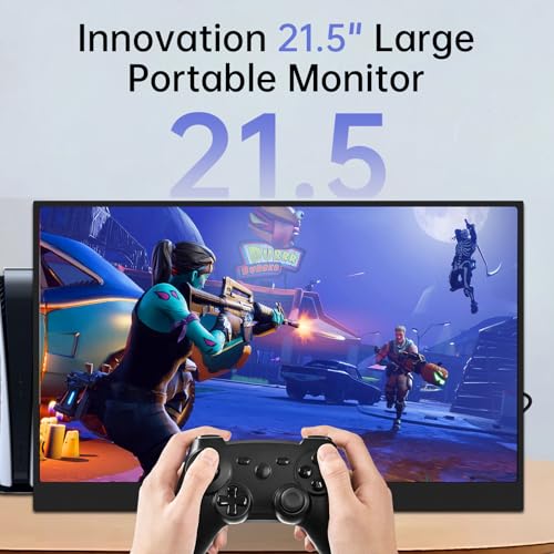 Image of KurieTim 21.5 inch 100Hz Large Portable Monitor FHD IPS USB-C HDMI HDR Second Laptop Screen, 100% sRGB 1300:1 Contrast with Kickstand Speaker VESA for Travel Home Gaming Dorm