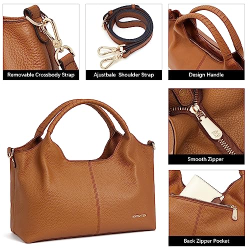 Image of BOSTANTEN Hobo Bags for Women Faux Leather Purses and Satchel Shoulder Bag Bucket Handbags Large Hobo Purse with Tassel -Choice Color.