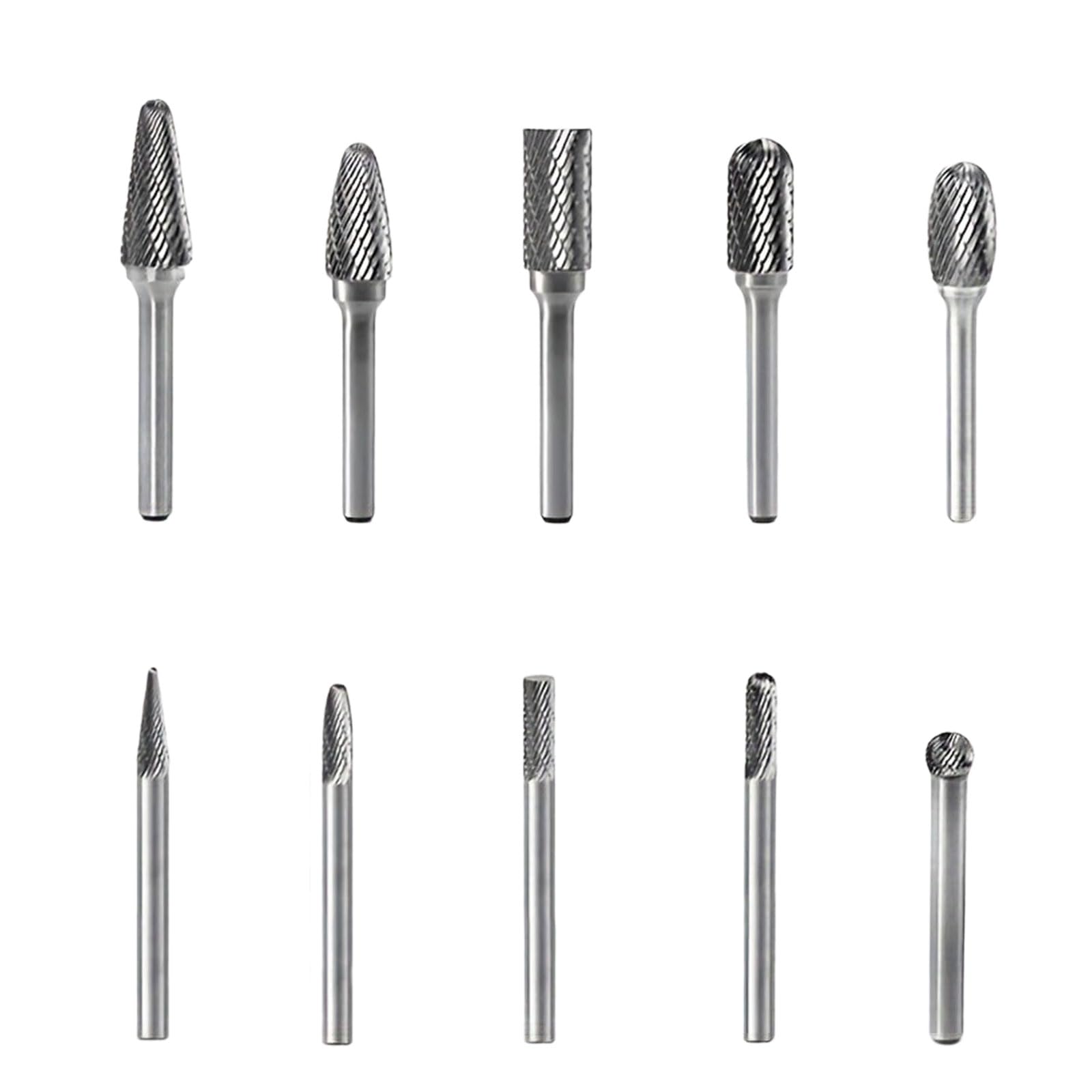 of 10 Rotary Burr Bits Designed for DIYer Enthusiasts Using Electric Tool Polishing Ra0.8um Surfaces Finish Double Edged Rotary Burrs