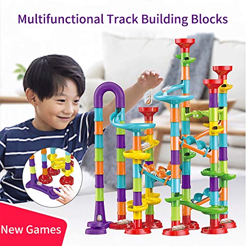 Cigooxm 113 peças 3D Marble Run Conjunto de construção Blocos de construção STEM Brinquedo de aprend
